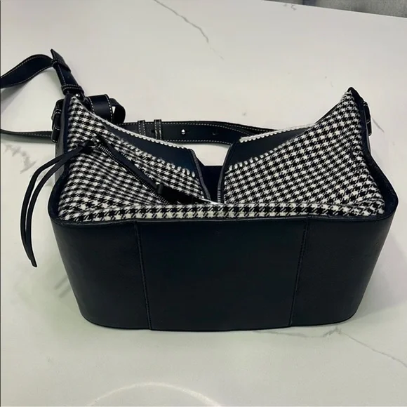 Loewe Hammock Tweed Black/White Small Tote Bag with Classic Checkered Pattern - Picture 8 of 16
